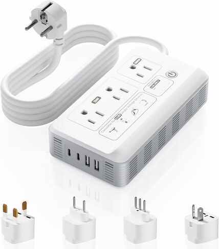 2000W Voltage Converter US to Europe, 220v to 110v Converter for International Travels (White) in Kuwait