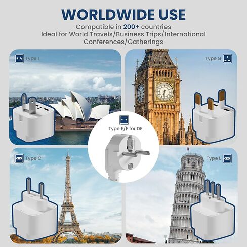 2000W Voltage Converter US to Europe, 220v to 110v Converter for International Travels (White) in Kuwait
