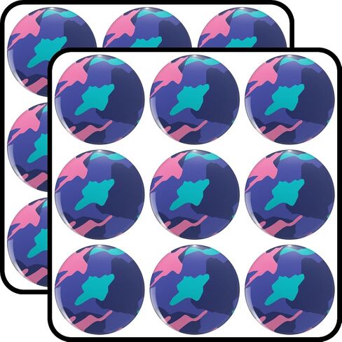 Pink and Blue Camouflage Pattern Design Round Circle Gift 2 Inch 18-Pack Waterproof Vinyl Decals in Kuwait
