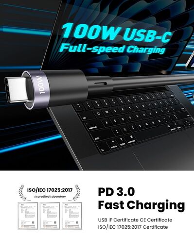 100W Retractable 2X USB-C Charging Cable with Apple Watch Charger - 3-in-1 Dual USB C (100W/10W) and iWatch Fast Charger, Portable Travel Multi Charge Cord for iPhone 15/16/17, iPad, Android, MacBook in Saudi Arabia