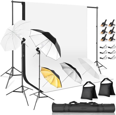 7x10ft Photography Umbrella Lighting Kit with Backdrop in Kuwait