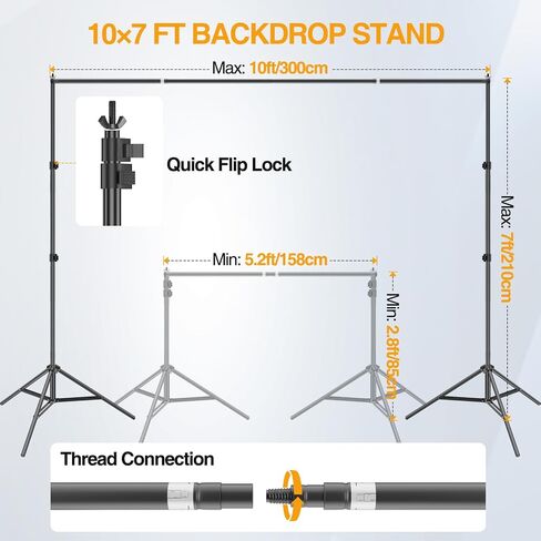 7x10ft Photography Umbrella Lighting Kit with Backdrop in Kuwait