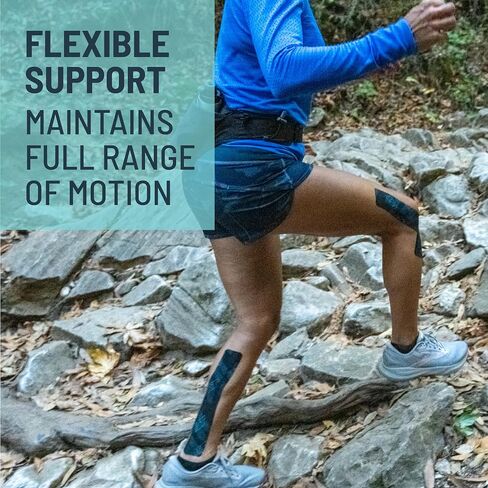 KT Tape, Muscle and Joint Support, Every Day Pain Relief, Menthol Infused Kinesiology Tape, Precut Strips, Easy Application, Long-Lasting & Hypoallergenic Adhesive, 10 Count in Kuwait
