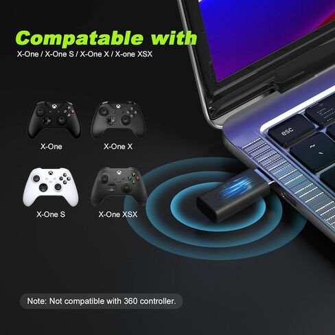 Wireless Adapter Compatible with Xbox One/Xbox One X|S Controller and Xbox Series X|S for Windows 7/8/8.1/10/11 in Kuwait