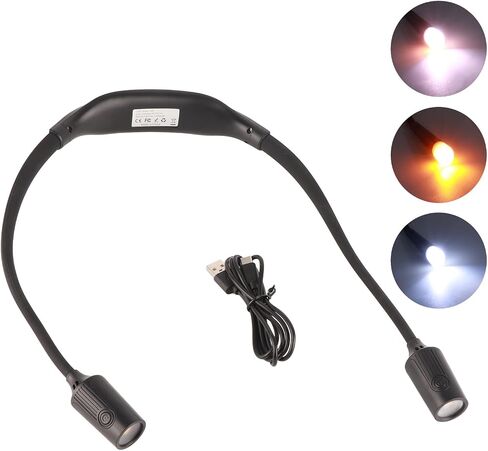 Hilitand Rechargeable Neck Lamp with 4 LED Beads and 3 Color Modes for in Kuwait