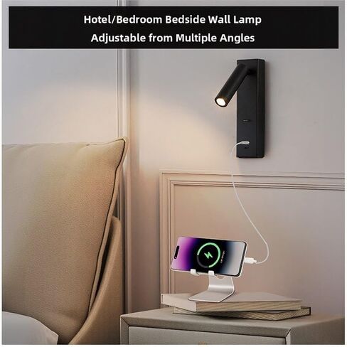 Rechargeable Wall Lights for Bedroom with USB-C and USB-A Ports in Kuwait