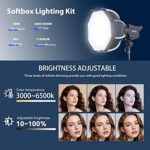 Softbox Lighting Kit, 11.8"/30cm Studio Light with Quick Release Softbox in Kuwait