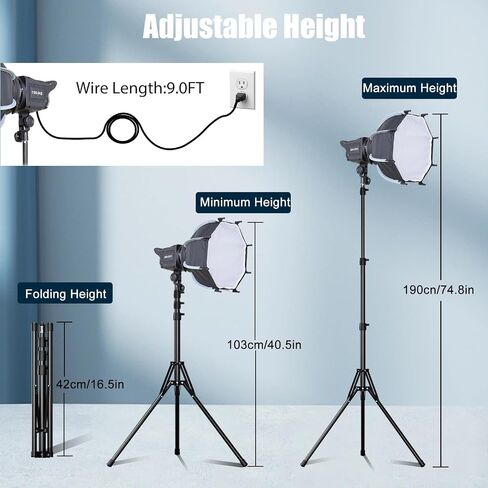 Softbox Lighting Kit, 11.8"/30cm Studio Light with Quick Release Softbox in Kuwait