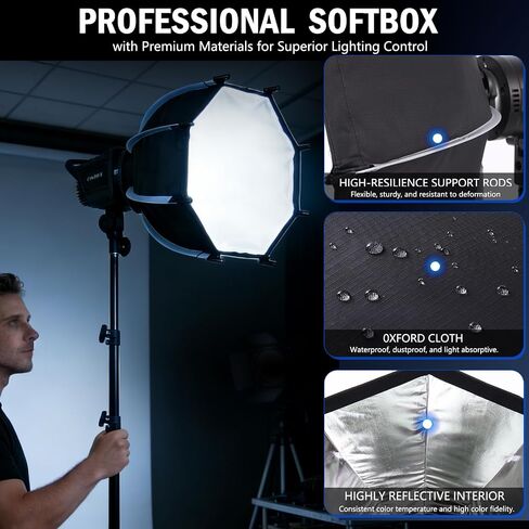 Softbox Lighting Kit, 11.8"/30cm Studio Light with Quick Release Softbox in Kuwait