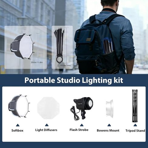 Softbox Lighting Kit, 11.8"/30cm Studio Light with Quick Release Softbox in Kuwait