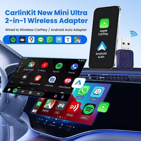 CarlinKit Mini Ultra 2-in-1 Wireless CarPlay & Android Auto Adapter in Kuwait
