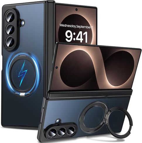 OWKEY Magnetic for Samsung Galaxy Z Fold 8 Ultra Case with Stand,Black in Kuwait