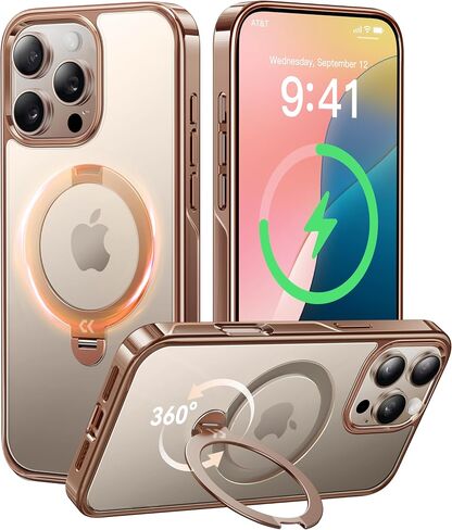 CASEKOO 360 Spin Magnetic Stand for iPhone 16 Pro Max Case Desert Titanium in Kuwait