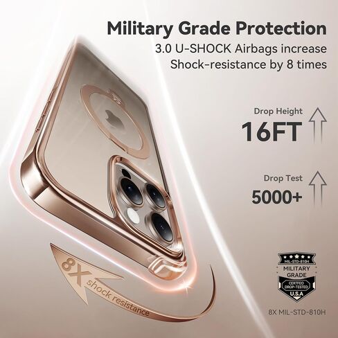 CASEKOO 360 Spin Magnetic Stand for iPhone 16 Pro Max Case Desert Titanium in Kuwait