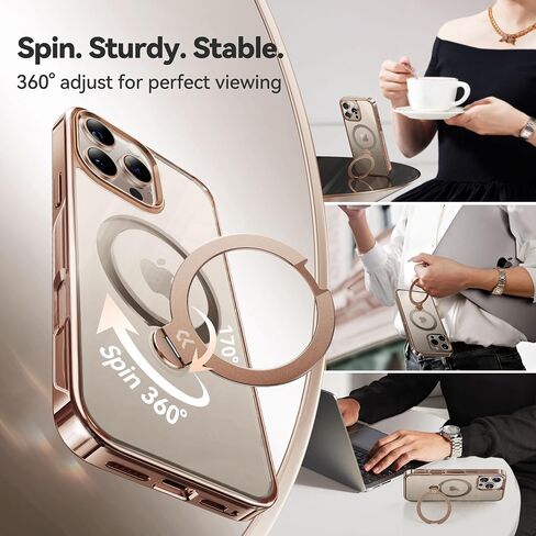 CASEKOO 360 Spin Magnetic Stand for iPhone 16 Pro Max Case Desert Titanium in Kuwait