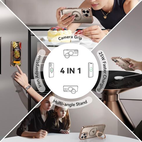 CASEKOO 360 Spin Magnetic Stand for iPhone 16 Pro Max Case Desert Titanium in Kuwait