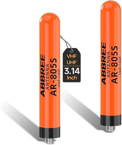 ABBREE Dual Band VHF/UHF Ham Radio Antenna144/430Mhz 3.14 inch SMA- Female AR-805S Plus Long Range Stubby Short Antenna for Baofeng UV-5R Mini 5RM BF-F8HP PRO,K5 Plus,DM32,UV32 Accessories,2Pack in Kuwait