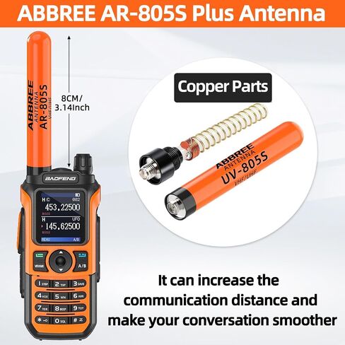 ABBREE Dual Band VHF/UHF Ham Radio Antenna144/430Mhz 3.14 inch SMA- Female AR-805S Plus Long Range Stubby Short Antenna for Baofeng UV-5R Mini 5RM BF-F8HP PRO,K5 Plus,DM32,UV32 Accessories,2Pack in Kuwait