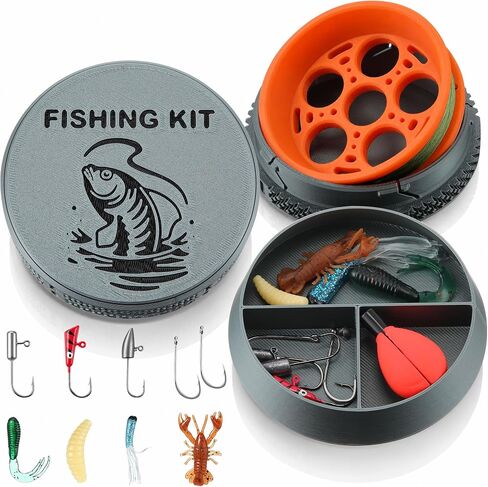 Meonum Survival Fishing Kit with Hand Reel, Gift for Outdoor Lovers in Kuwait