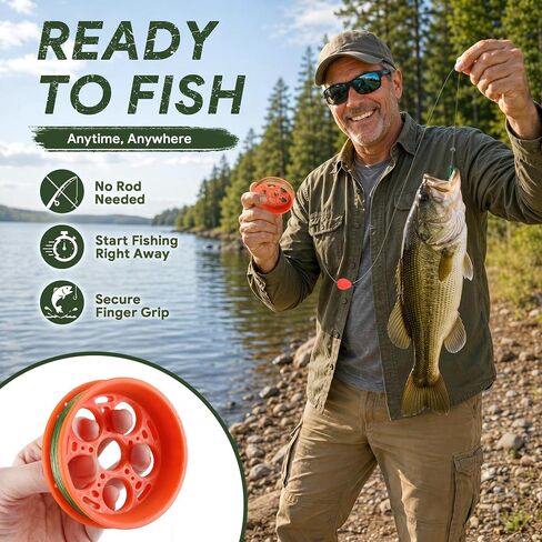Meonum Survival Fishing Kit with Hand Reel, Gift for Outdoor Lovers in Kuwait