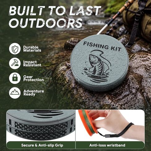 Meonum Survival Fishing Kit with Hand Reel, Gift for Outdoor Lovers in Kuwait