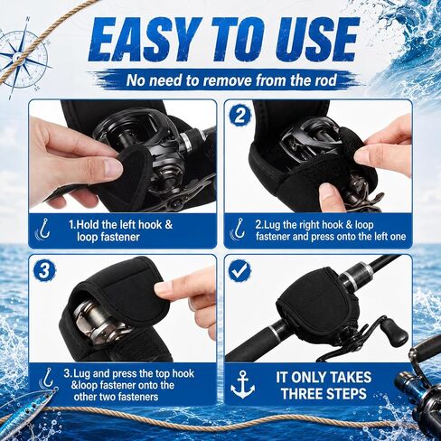 6 Pcs Low Profile Casting Baitcast Reels Cover Fishing Spinning Reel Cover Case Bag for 50-300 Series Baitcasting Fishing Reels Thick Neoprene Spinning Protective Pouch for Man Father in Saudi Arabia