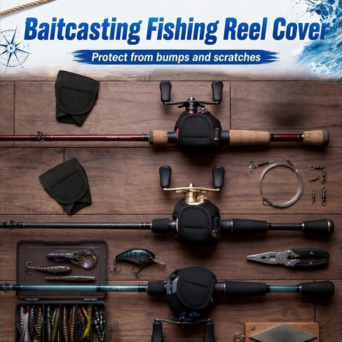 6 Pcs Low Profile Casting Baitcast Reels Cover Fishing Spinning Reel Cover Case Bag for 50-300 Series Baitcasting Fishing Reels Thick Neoprene Spinning Protective Pouch for Man Father in Saudi Arabia