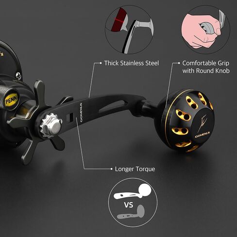 GOMEXUS Power Handle for Penn Squall Star Drag/Lever Wind Fathom Star Drag/Lever Wind/Lever Drag Conventional Reel in Kuwait