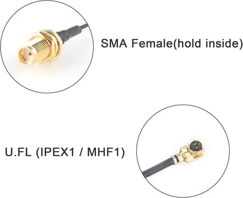 2.4GHz Bluetooth WiFi Antenna 2dBi SMA Male (Pin) with U.FL to SMA Female Pigtail RF1.13 Cable 30cm for Amplifier Board in Kuwait