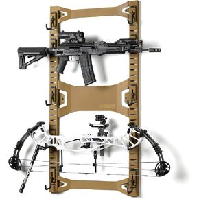 Savior Equipment Wall Rack System 10 Panels Horizontal Steel Wall Mount Firearm Rifle Display Rack, Compound Bow Shotgun Carbine Gun Sword Tactical Vest Gear Hanger Indoor Storage Organizer in Saudi Arabia