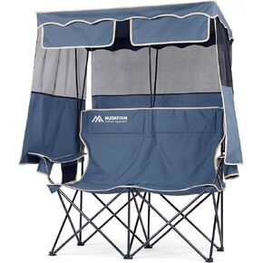 Double Camping Chair with Canopy,2 Person Folding Chair with Canopy, Green in Saudi Arabia