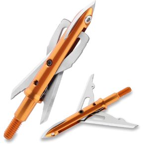 Hunting Broadheads 6PK 100 Grains 420 Stainless Steel 3 Blades Mechanical Hunting Arrow Tips Archery Arrowhead for Crossbow and Compound Bow Hunting 2" Cutting Diameter in Kuwait
