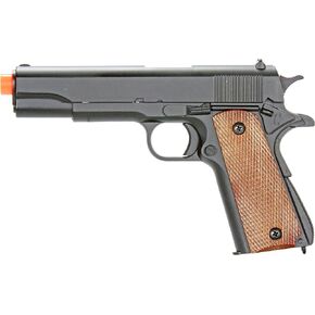 BBTac 1911 Airsoft Spring Pistol Airsoft Gun M21 High FPS with Working Hammer and Safety Grip Wood Color in Saudi Arabia