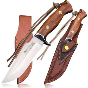 WPKOPYA (USA 440C steel 10.5-inch hunting straight knife + leather sheath,suitable for outdoor travel, camping, survival, fishing, and Gifts for Men's and Women's Festivals in Kuwait