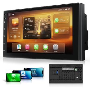 Haudio 7 Inch Double Din Car Stereo with Wireless Apple CarPlay & Android Auto, Touchscreen Android Radio, Bluetooth Car Audio Receiver (No reversing Camera) in Saudi Arabia