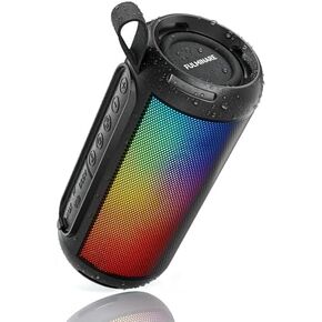 FULMINARE Bluetooth Speaker Wireless TWS Pairing 26W HD Loud Stereo Portable Bluetooth Speakers 6.0 with 16H Playtime, RGB LED Light, IPX5 Waterproof for Home Outdoor Party Gift Black in Kuwait