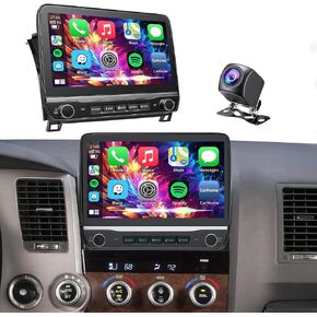 Plug&Play 4G+64G Android 15 Car Radio for Toyota Tundra 2007-2013/Sequoia 2008-2018,10.1 Inch Tundra/Sequoia Stereo with CarplayAndroid Auto BT/GPS/Backup Camera/Physical Knobs and Multi Touch in Kuwait