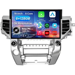 16-Inch 8 Core 6+128GB Car Radio Stereo for 2014-2021 Toyota Tundra, Plug and Play Android 13 Head Unit with Wireless CarPlay/Android Auto/2K Touch Screen/4G LTE/5Ghz WiFi in Kuwait