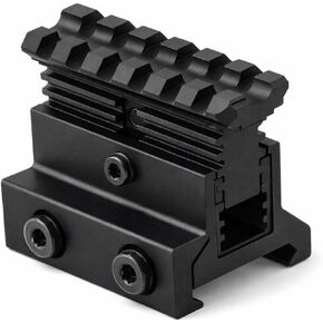 360 Tactical Picatinny Riser Mount Adjustable Height Lockdown Series with Quick Release, 1.57" L | 5 Slots, Raise 0.9-1.2 inches, Scalloped Picatinny Slots (PO1 | Quick Release, 1.57" L|5) in Kuwait