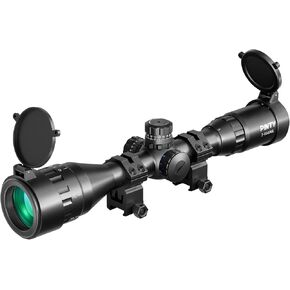Pinty Rifle Scope AO Red Green Blue Illuminated Mil Dot with Flip-Open Covers, Sunshade Tube in Kuwait