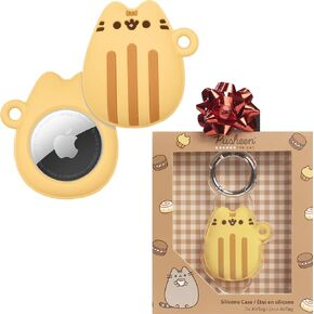 iFace x Pusheen Café Series Silicone Protective Cover [ Compatible with Apple AirTag][Cute Character Case] [Carabiner Keychain Clip Included] - Cinnamon Roll in Kuwait