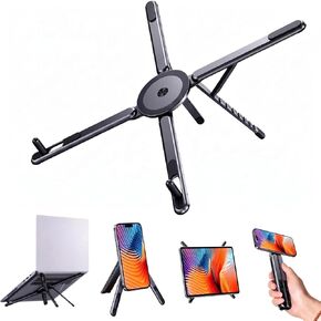 4-in-1 Foldable Laptop Stand with N52 Magnetic Phone Holder, Portable Aluminum Computer Stand for MacBook/ iPad/ Tablet, Adjustable Ergonomic Desk Stand for Home Office College Dorm & Travel Giftable in Kuwait