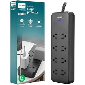 Philips Surge Protector Power Strip, 8 Ft Braided Extension Cord in Kuwait