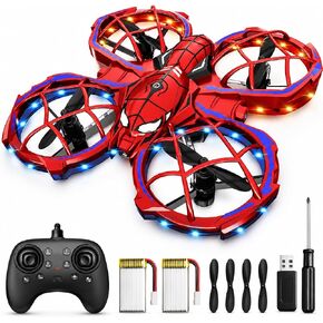 Spider Mini Drone for Kids, RC drone with LED Lights, Indoor & Outdoor Flying Toy for 8-12 Years Old Boys, 3 Speeds Mode, 360° Flips, Auto Hovering, Headless Mode, Birthday Gifts for kids Ages 3+ in Kuwait