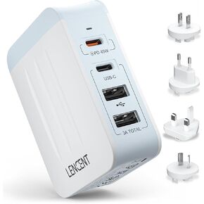 LENCENT Multiport International USB Wall Charger, 4 Port European Adapter in Kuwait