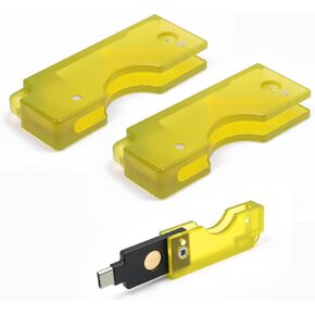2 Pack Hard PC Flip Holder Protective Cover Compatible with YubiKey 5C NFC, Slide-Open USB-C Security Key Carrying Case, PC Shell for Tap-to-Use Convenience, Lightweight Keychain Protector,Yellow in Saudi Arabia