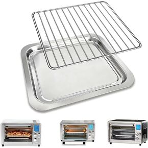 Air Fryer Replacement Parts for Emeril Lagasse Everyday 360 Air Fryer, Including 12''×10'' Stainless Steel Air Fryer Grill Pan Plate Tray and 12.4''×10'' Food-Grade Non-stick Wire Rack Accessories in Saudi Arabia