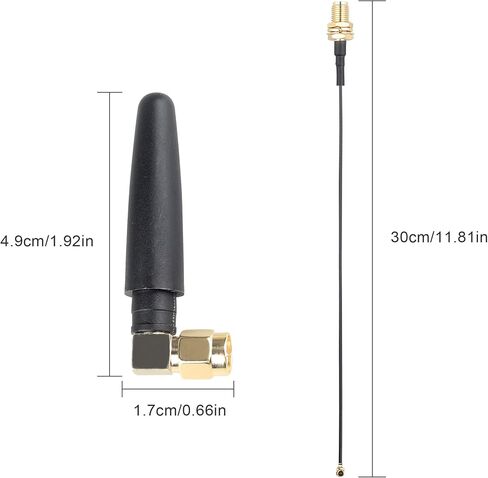 2.4GHz Bluetooth WiFi Antenna 2dBi SMA Male (Pin) with U.FL to SMA Female Pigtail RF1.13 Cable 30cm for Amplifier Board in Kuwait