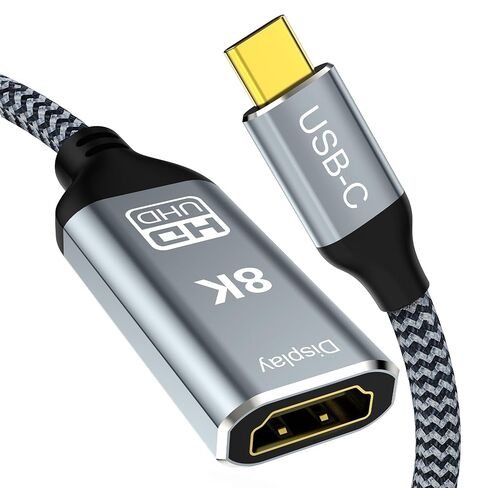 USB C to HDMI2.1 Adapter,Type c to hdmi Female cable, 8K@60Hz 4K@144Hz ,Thunderbolt 4/5 Compatible with MacBook Pro/Air, iPad Pro, iPhone 17 16, HDCP 2.3 & HDR10, 48Gbps ,XPS,Galaxy S22,Gaming Monitor in Kuwait