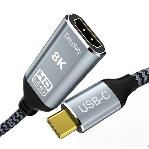 USB C to HDMI2.1 Adapter,Type c to hdmi Female cable, 8K@60Hz 4K@144Hz ,Thunderbolt 4/5 Compatible with MacBook Pro/Air, iPad Pro, iPhone 17 16, HDCP 2.3 & HDR10, 48Gbps ,XPS,Galaxy S22,Gaming Monitor in Kuwait